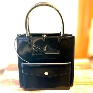 Salvatore Ferragamo Black Shoulder Bag and Wallet